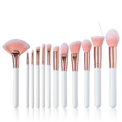 China Angular Blush Wholesale Makeup Brush Set 12 Pcs Hot Sale Handle Professional Private Logo Printed Acceptable Vega Beauty Makeup Brush Set for sale