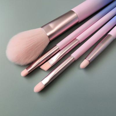 China Angular Blush Travel Makeup Brush Set 5 Pcs Kabuki Powder Blush Brush Custom Logo for sale