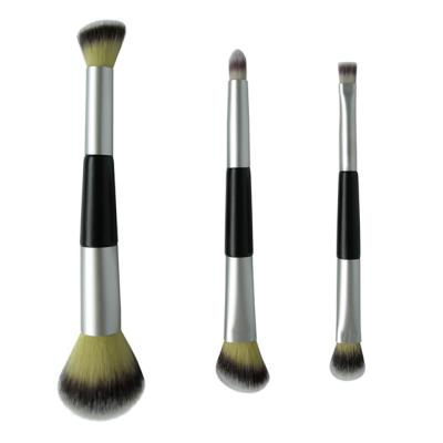 China Soft Hair 3 PCS Double Ended Travel Brush Makeup Brush for sale