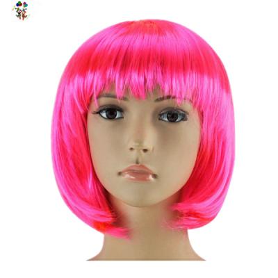 China BOB Hot Pink Cheap Short BOB Carnival Party Wholesale Synthetic Wigs HPC-0035 for sale