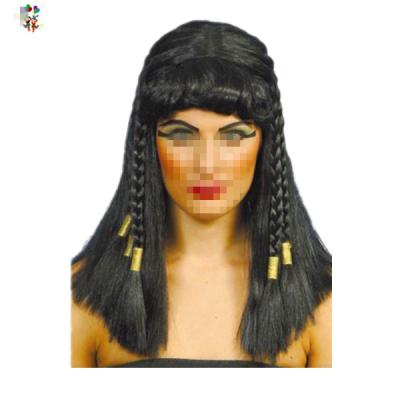 China Egyptian Queen Cleopatra Cosplay Party Halloween Wigs HPC-1193 Black Braids Adult Women Braided for sale