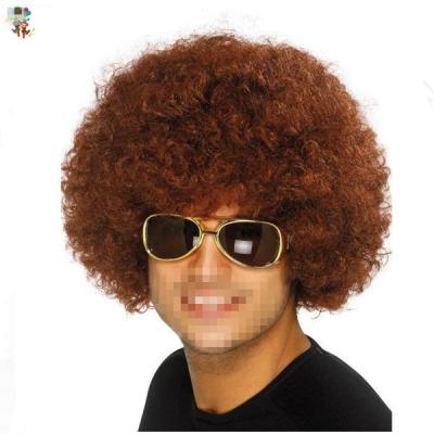 China Cheap Synthetic Afro Wave Custom Colors Team Sports Fan Curly Afro Wigs HPC-1132 for sale