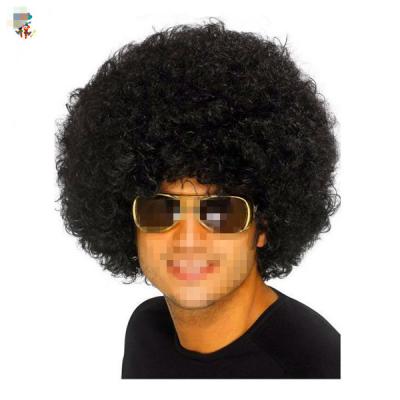 China Afro Wave Sports Fan Crazy Party Cheap Afro Big Black Wigs HPC-1164 for sale