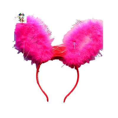 China Cheap Polyester Kids Party Hot Pink Led Rabbit Bunny Ears Party Headbands HPC-2178 for sale