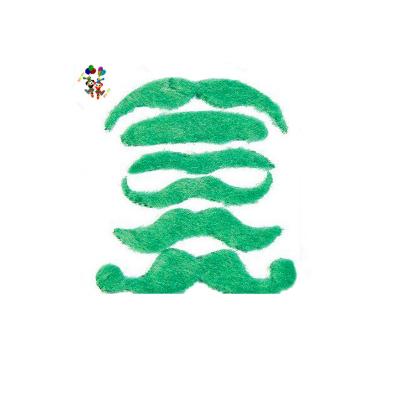 China Many Stylish Party Costume Funny Green Fake Beard Artificial Mustache HPC-0307 for sale