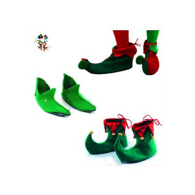 China With Bells Or Felt Non Woven Balls Elf Christmas Party Cheap Costume Shoes HPC-1004 for sale