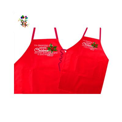 China Many Logos Cheap Custom Printed Aprons HPC-1005 Santa Kitchen Cooking Chef Christmas for sale