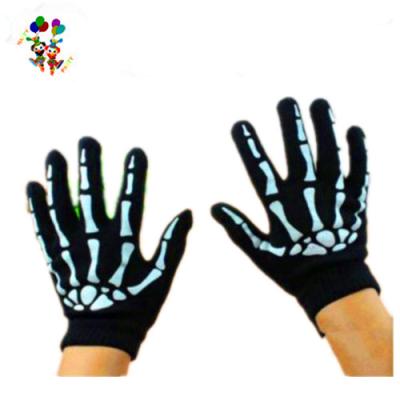 China Knitted 3D Bones Hand Halloween Costume Knitted 3D Bones Hand Halloween Costume Skeleton Party Gloves HPC-0965 for sale