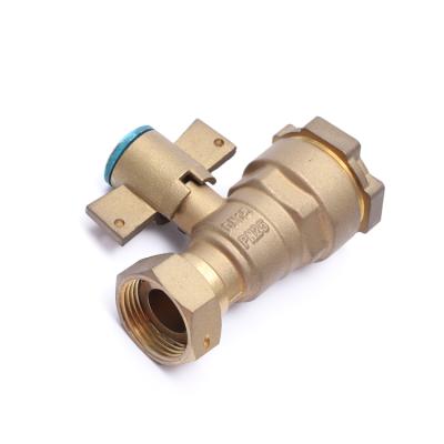 China General Chinese Standard Factory Forging Brass Water Meter Lockable Ball Valve for sale