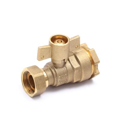 China General Brass T Handle Pn25 1 Inch Water Meter Reduced Bore Ball Valve For Water Gas for sale