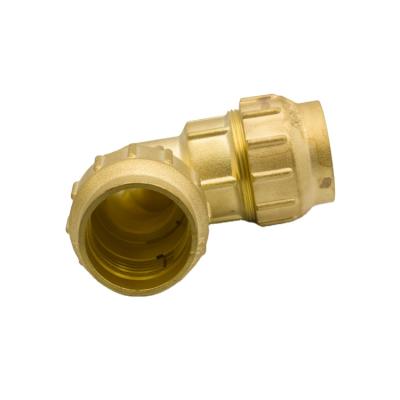 China Chinese Brass OEM& DOM Customized 90 Degree 20mm PE Brass Forged Pipe Fittings for sale