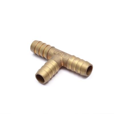 China Factory Brass Chinese OEM Metric Brass Barbed Tee / 3 Way 7mm - 20mm Connector Square High Quality Hose Ends for sale