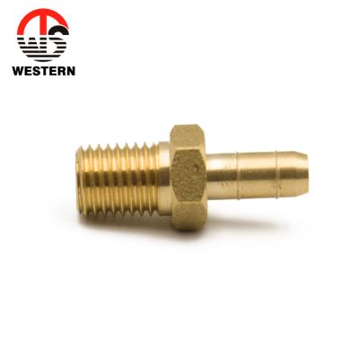 China Water Oil Gas Custom Male Nozzle Any Sizes OEM&DOM Brass Hose Barb Forged Coupling Nozzle Fitting For Hose for sale