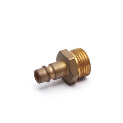 China Male Thread Pneumatic Brass Plug Connector Home Use Quick Coupler for sale