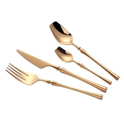 China High Quality Viable 304 Stainless Steel Flatware Sets 4pcs Set Spoon And Fork And Knife Dinnerware Set for sale