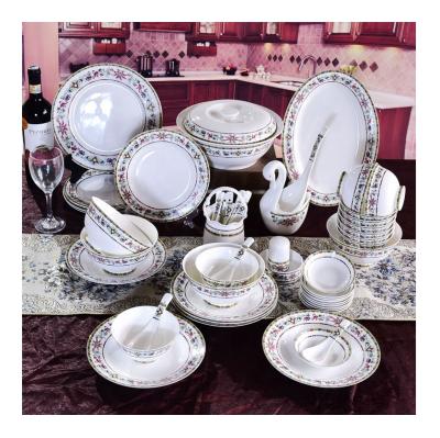 China Stocked High Quality Wholesale Kitchen Dinnerware Plates Ceramic Bowl Restaurant Dinnerware Set for sale