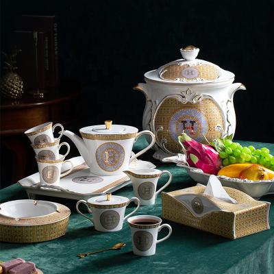 China 8 PCs Fine Bone China Bone China Stocked Royal Luxury Coffee Set for sale