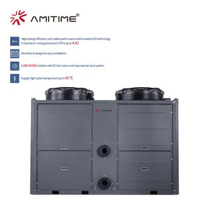 China Outdoor R410A Amitime Plywood 90kW Heating Capacity Touch Screen Air Source With CCC for sale