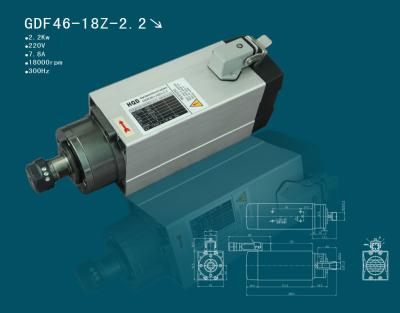 China square 2.2kw 220v/380v ER20 electric spindle motor air-cooled cnc cutting spindle motors for sale