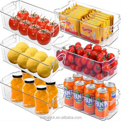 China Freshness Preservation Set Of 6 Refrigerator Bins Organizer Refrigerator Organizer Drawers Bin Baskets for sale