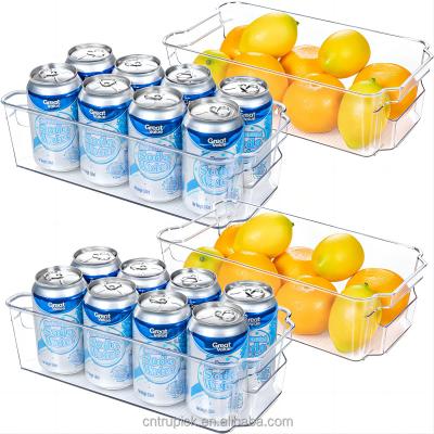 China Stackable Organizer 4 Fridge Organizer Freshness Keeping PET Fridge Bins Storage Set for sale