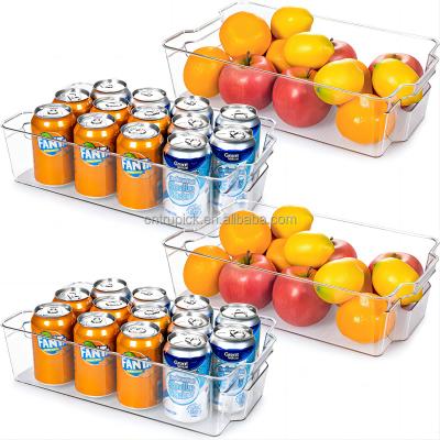 China Freshness Keeping Set Of 4 Pcs Clear Plastic Fridge Organizer Bins Storage Container Food Bins Fridge Storage Food Organizers for sale