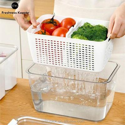 China Freshness Preservation BPA Free Berry Keeper Vegetable Storage Container Product Saver With Strainer for sale