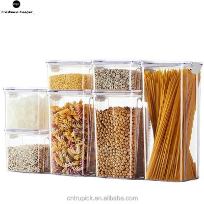 China Freshness Preservation Kitchen Dry Food Sealed Boxes Plastic Box Transparent Airtight Food Storage Container Set With Lid for sale