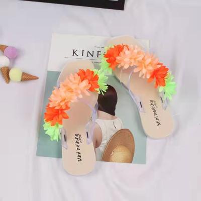 China Fashion trend baiyi leisure flower belt sandals and slippers long dress companion slippers picnic slippers women for sale