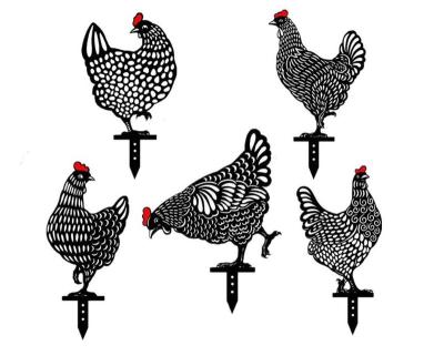 China China Nordic Modern Creative Animal Black Acrylic Chicken Shape Ornaments Resin Crafts for sale