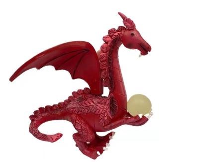 China Wholesale Luminous China Ball Resin Decoration Statue Garden Decoration Flying Dragon Statue Craft for sale