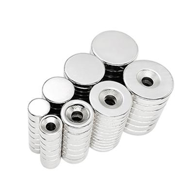 China Neodymium Disc Magnets Rare Earth Hole Magnet For Kitchen Cabinet Tool Storage for sale