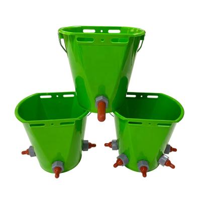 China Rubber Mountable Livestock Lamb Milk Bucket Feeder With Galvanized Spike for sale