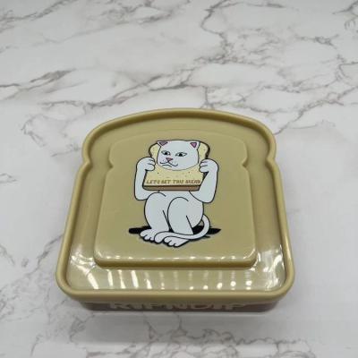 China Original Wholesale Original Eco Bento Anime Custom Children Food Grade Brown Cartoon Microwavable Plastic Lunch Portable Eco Sandwich Box for sale