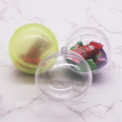 China Cheap Christmas Recycled Materials Toy Jar Clear Box Small Around Plastic Candy Container for sale