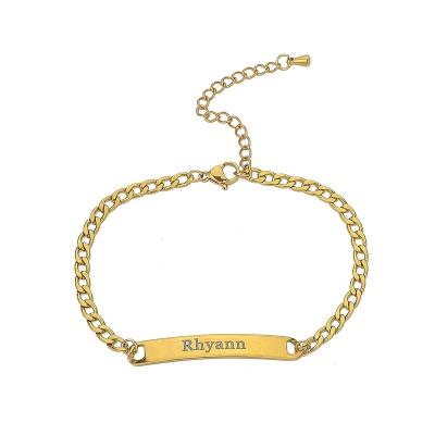 China Stainless Steel Jewelry Anklet Chains Personalized Elegant Custom Logo Name Plate Customized Foot Chains for sale