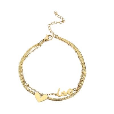 China Wholesale Lovers Romantic Love Anklet Chain Anklet Series Stainless Steel Gold Anklet Chains Foot Jewelry for sale