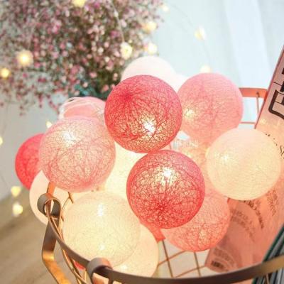 China Customized Hot Selling Led Cotton Ball Ball String Lights Remote Led Milky Ball Garland String Lights Usb Cotton Ball for sale