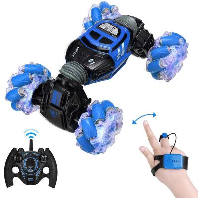 China Kids Radio Control RC Model Toys Dual Side 4WD 2.4GHz Gesture Remote Control Toy Cars Sensor With Lights Music RC Stunt Car for sale