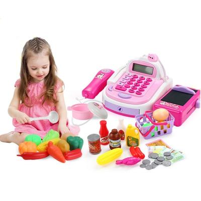 China Plastic Children Plastic Cash Register Supermarket Toys Set Girls Pretend Play Toy for sale