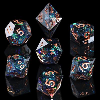 China Designer Fillet Handcrafted 7-Die RPG Polyhedral Carve Set with Sharp Cutting Edges and Beautiful Inclusions Carve for sale