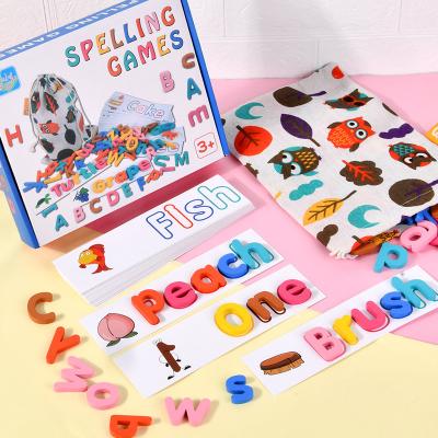 China Funny Educational Toy Children'S Educational Teaching Aids, English Letter Cards, Matching Toys, Wooden Spelling Word Game for sale