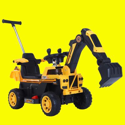 China With music children's light toy excavator with push handle electric music toy cars for children to drive for sale