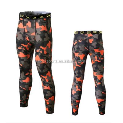 China Antibacterial Mens Camouflage Sports Compression Basketball Gym Pants Running Tights for sale