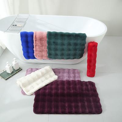 China Best Selling Single Floor Washable Mat Bathroom Door Absorbent Solid Color Toilet Non Slip Tufted Mat for sale