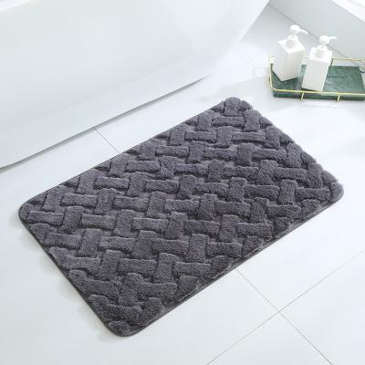 China Washable Custom Solid Square Washable Floor Mat Luxurious Anti Slip Absorbent Decked Home Carpet for sale