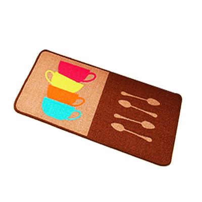 China Circle Velvet Printed Mat Cartoon Creative Latex Washable Hot Selling Hot Selling Kitchen Bottom Mat Anti Slip for sale