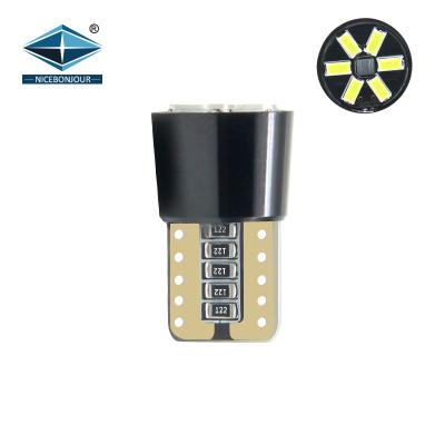 China Non-Polarity Car T10 White Led 3014 Wedge 6SMD 168 158 192 12V W5W 194 License Plate Auto Led Replacement Bulbs Park Light for sale