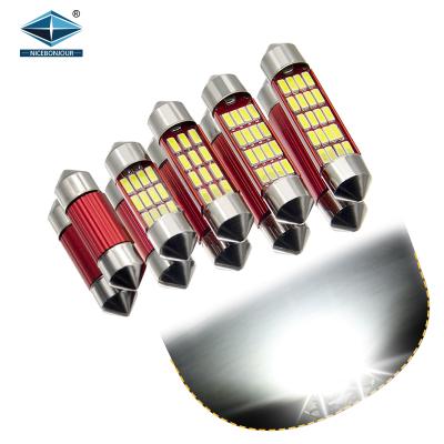 China Best Selling License Plate Lamp LED Car Lights Festoon LED Bulbs 4014 12 SMD Lamp 31MM Car Accessories 36MM 39MM 41MM C5W LED Canbus for sale