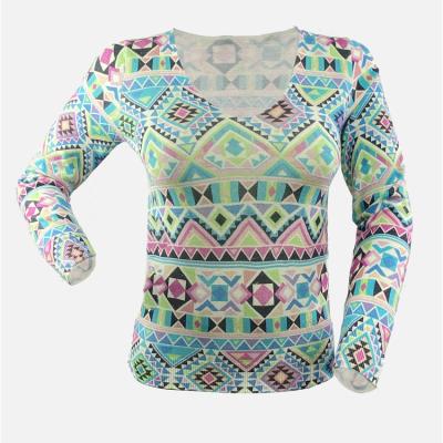 China V-Neck QUICK DRY Print Onesie Soft Women's Blouse Women's Knitted Sweater for sale